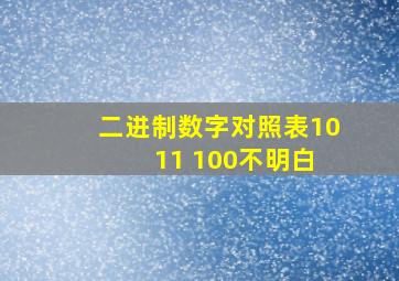 二进制数字对照表10 11 100不明白